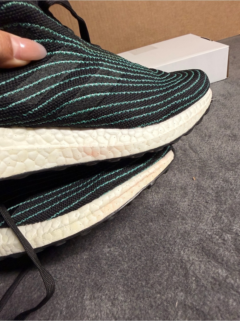 Adidas UltraBoost DNA Parley Core Black Blue Spirit Wave Men Size - Picture 8 of 11